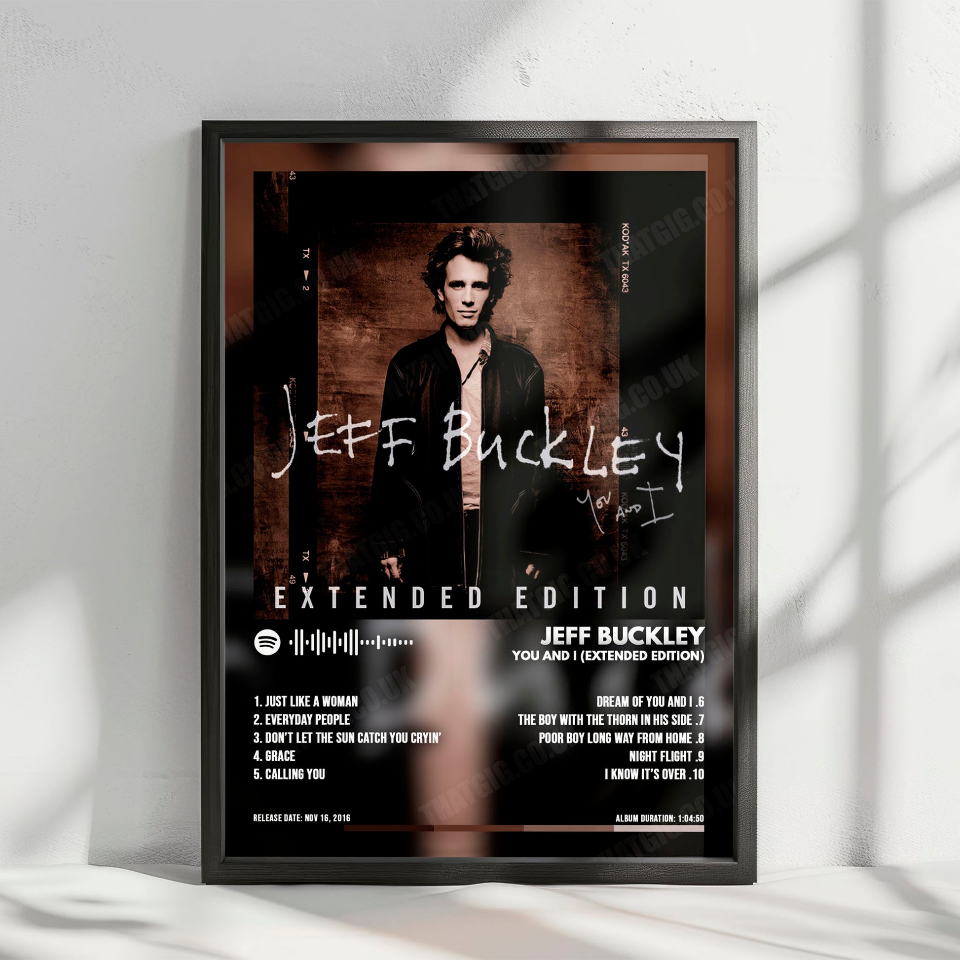 Jeff Buckley "You and I (Extended Edition)" Album Cover Poster - with Complete Tracklist