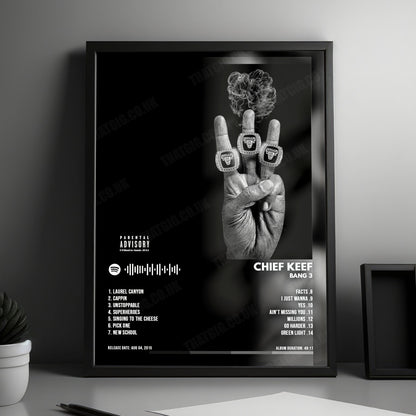 Chief Keef "Bang 3" Album Cover Poster - with Complete Tracklist