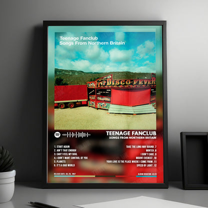Teenage Fanclub "Songs From Northern Britain" Album Cover Poster - with Complete Tracklist
