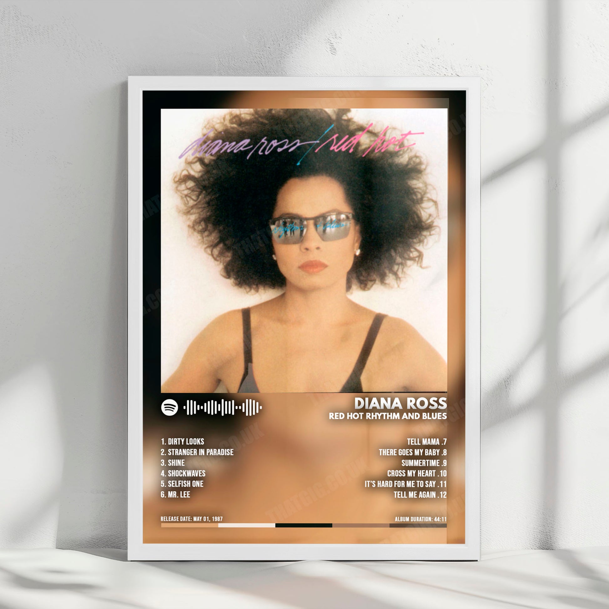 Diana Ross "Red Hot Rhythm and Blues" Album Cover Poster - with Complete Tracklist