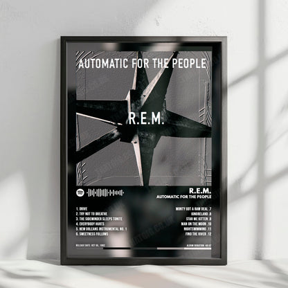 R.E.M. "Automatic for the People" Album Cover Poster - with Complete Tracklist