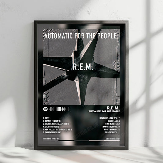 R.E.M. "Automatic for the People" Album Cover Poster - with Complete Tracklist