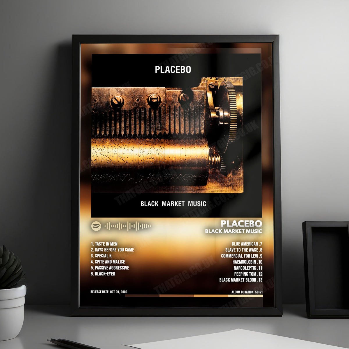 Placebo "Black Market Music" Album Cover Poster - with Complete Tracklist
