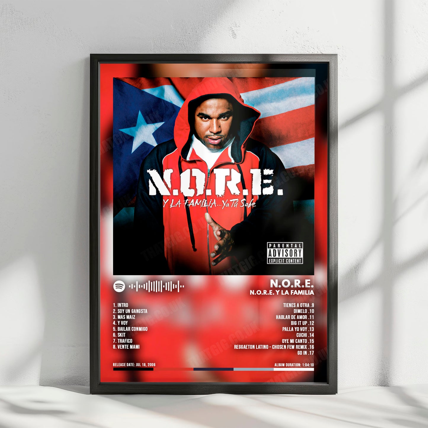 N.O.R.E "N.O.R.E. Y La Familia" Album Cover Poster - with Complete Tracklist
