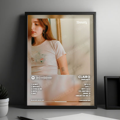 Clairo "Immunity" Album Cover Poster - with Complete Tracklist