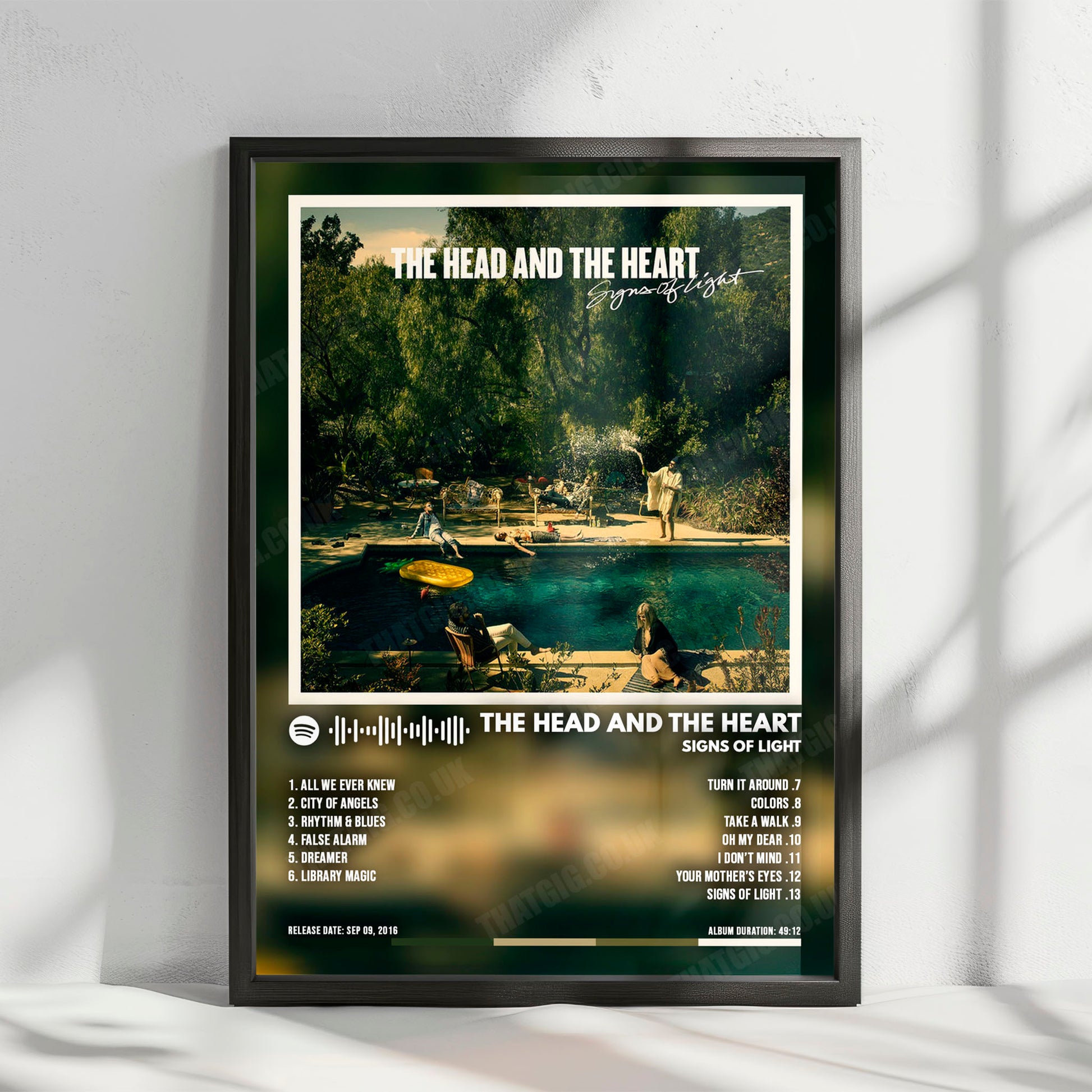 The Head and the Heart "Signs of Light" Album Cover Poster - with Complete Tracklist