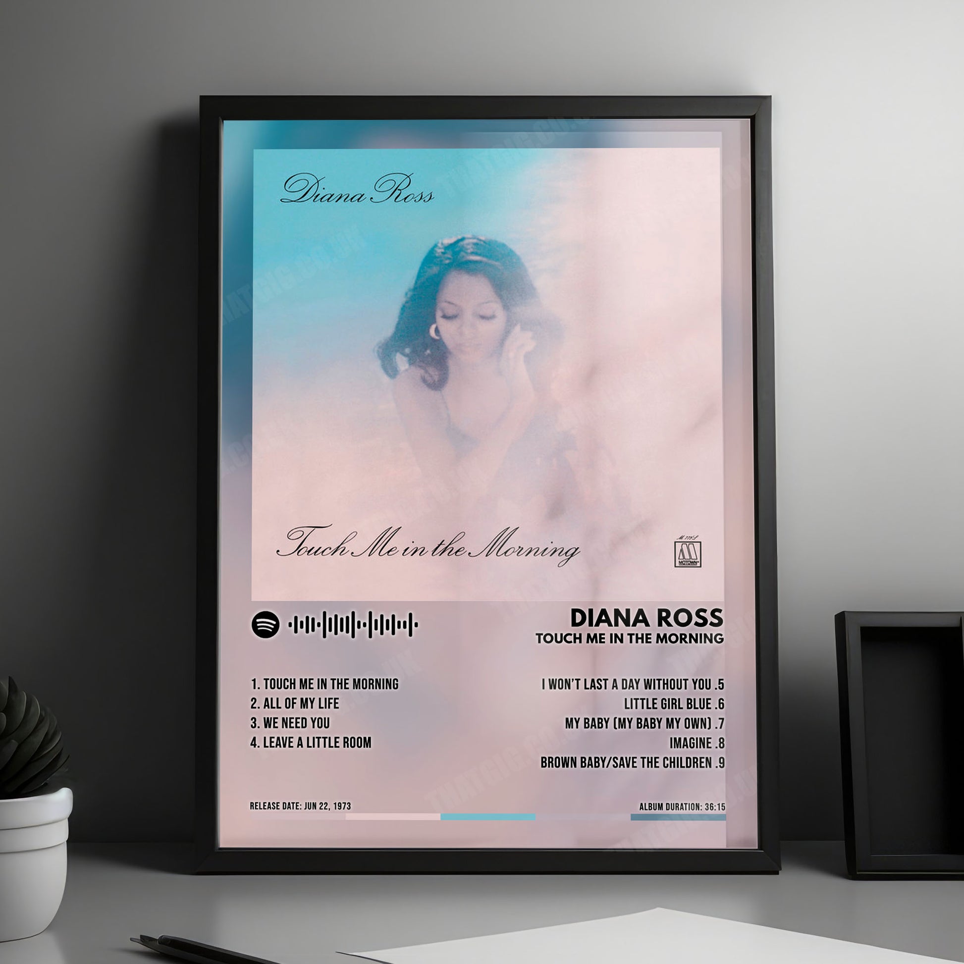 Diana Ross "Touch Me In The Morning" Album Cover Poster - with Complete Tracklist