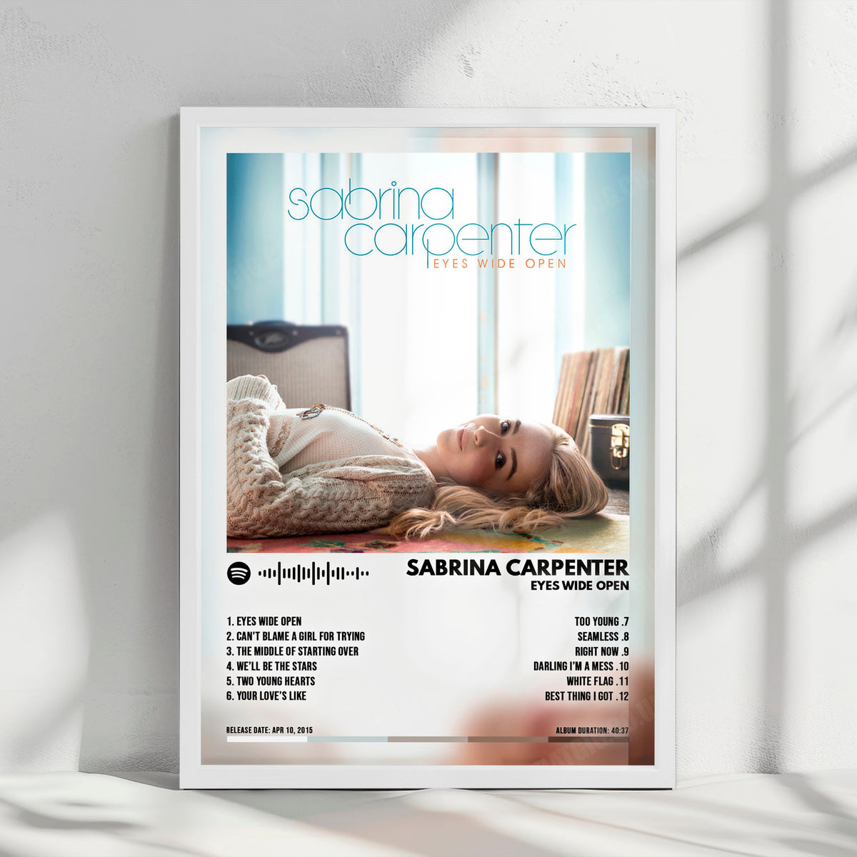 Sabrina Carpenter "Eyes Wide Open" Album Cover Poster - with Complete Tracklist