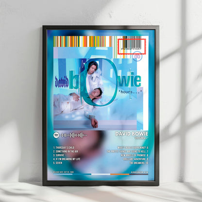 David Bowie "Hours" Album Cover Poster - with Complete Tracklist