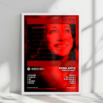 Fiona Apple "When the Pawn... " Album Cover Poster - with Complete Tracklist