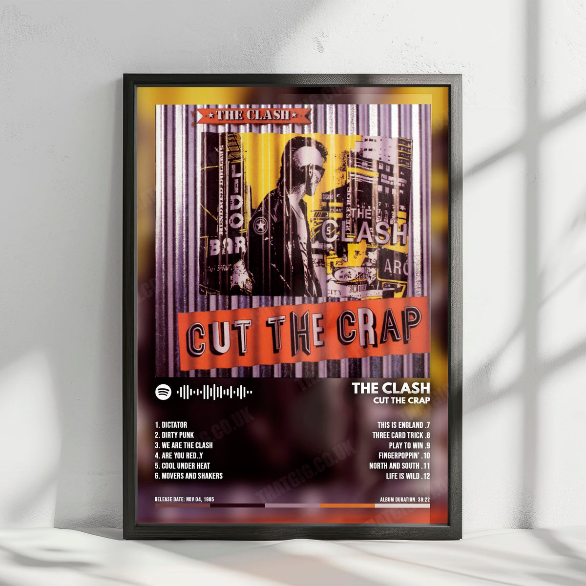 The Clash "Cut The Crap" Album Cover Poster - with Complete Tracklist
