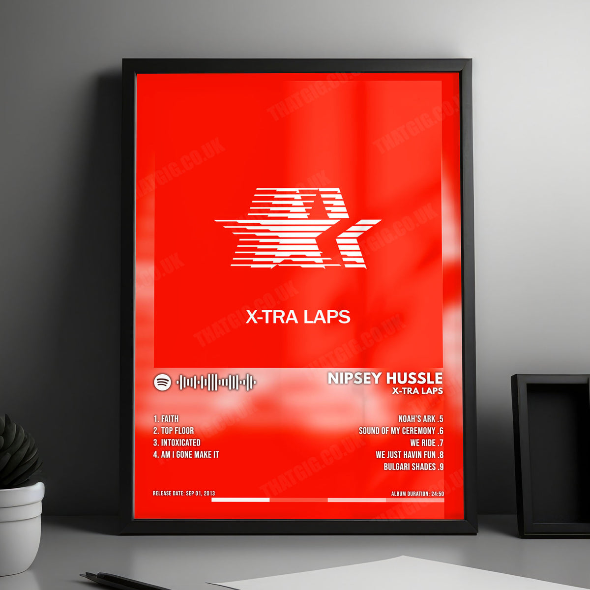Nipsey Hussle "X-Tra Laps" Album Cover Poster - with Complete Tracklist