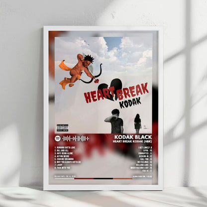 Kodak Black "Heart Break Kodak (HBK)" Album Cover Poster - with Complete Tracklist