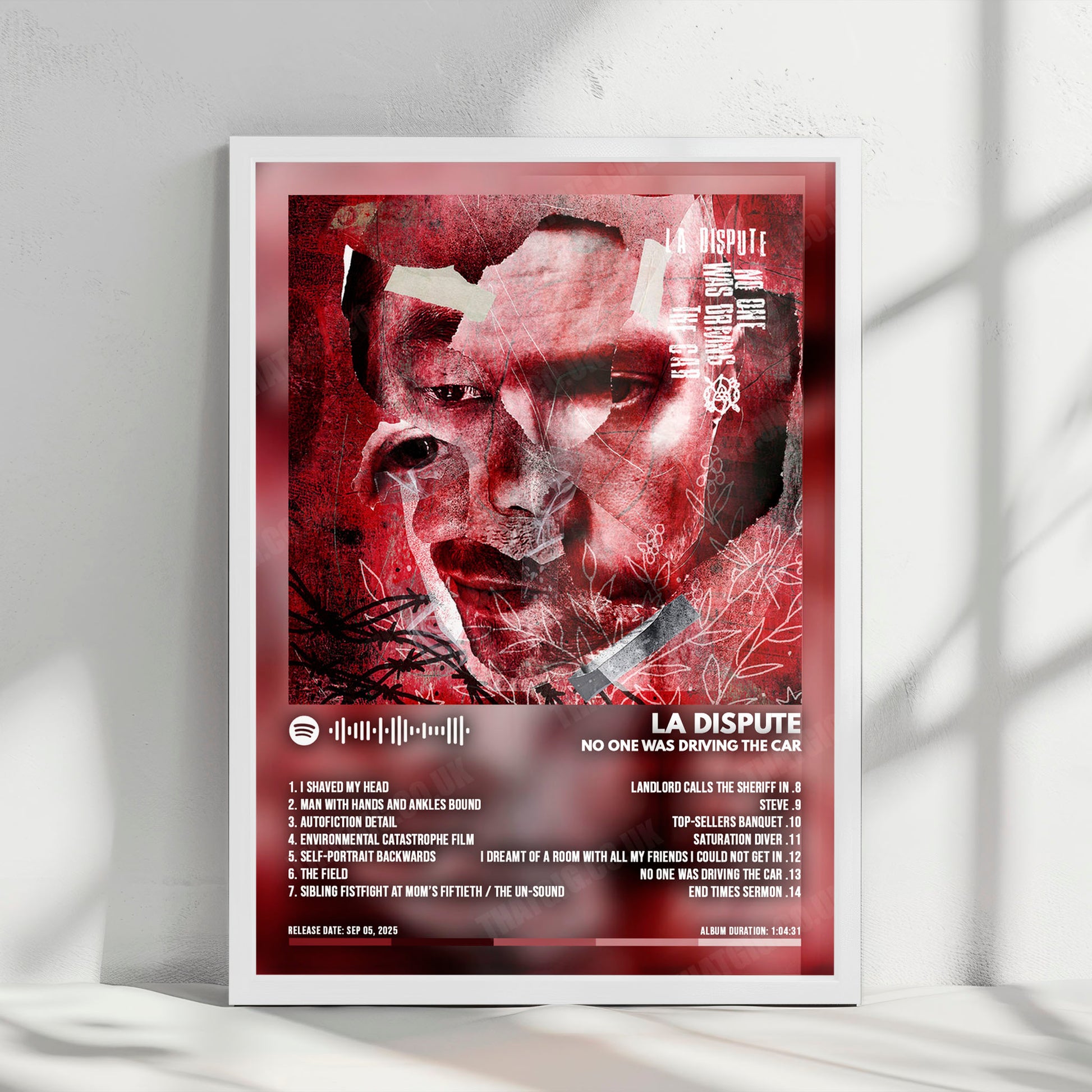 La Dispute "No One Was Driving The Car" Album Cover Poster - with Complete Tracklist