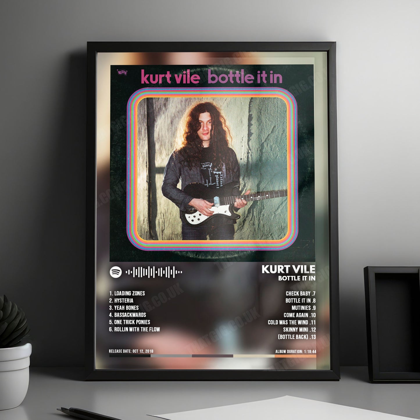 Kurt Vile "Bottle It In" Album Cover Poster - with Complete Tracklist