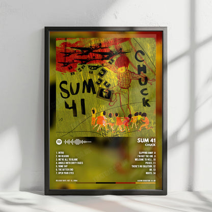 Sum 41 "Chuck " Album Cover Poster - with Complete Tracklist