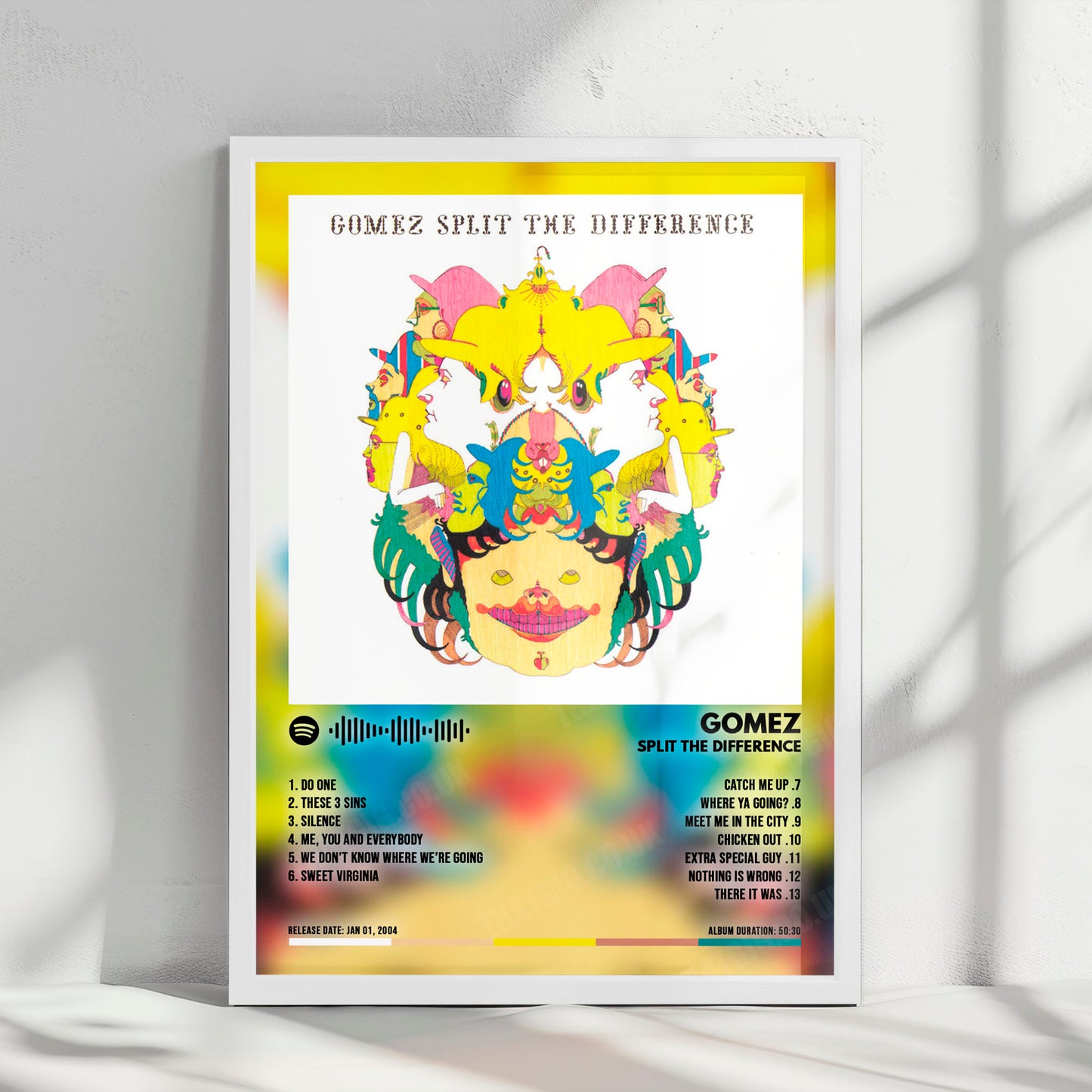 Gomez "Split The Difference" Album Cover Poster - with Complete Tracklist