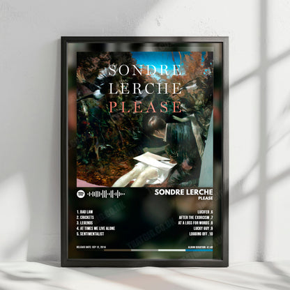 Sondre Lerche "Please" Album Cover Poster - with Complete Tracklist