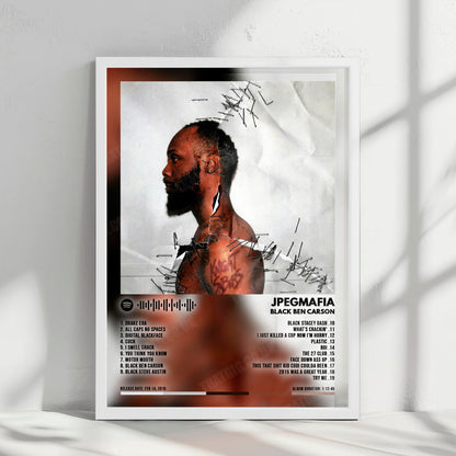 Jpegmafia "Black Ben Carson" Album Cover Poster - with Complete Tracklist