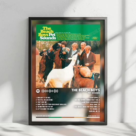 The Beach Boys "Pet Sounds " Album Cover Poster - with Complete Tracklist