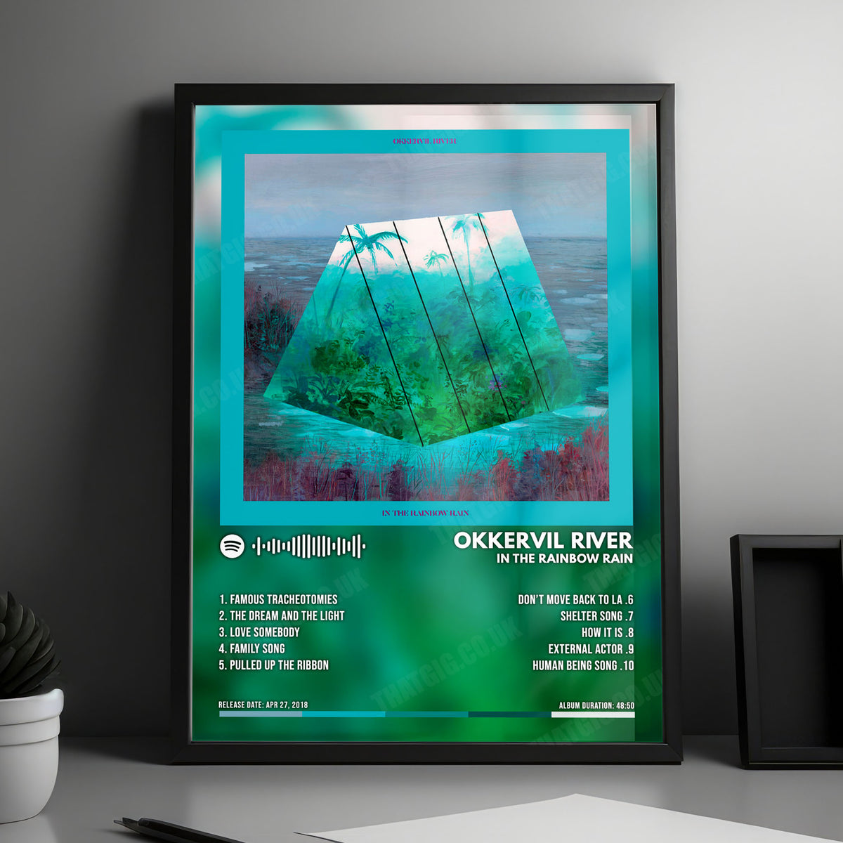 Okkervil River "In the Rainbow Rain" Album Cover Poster - with Complete Tracklist