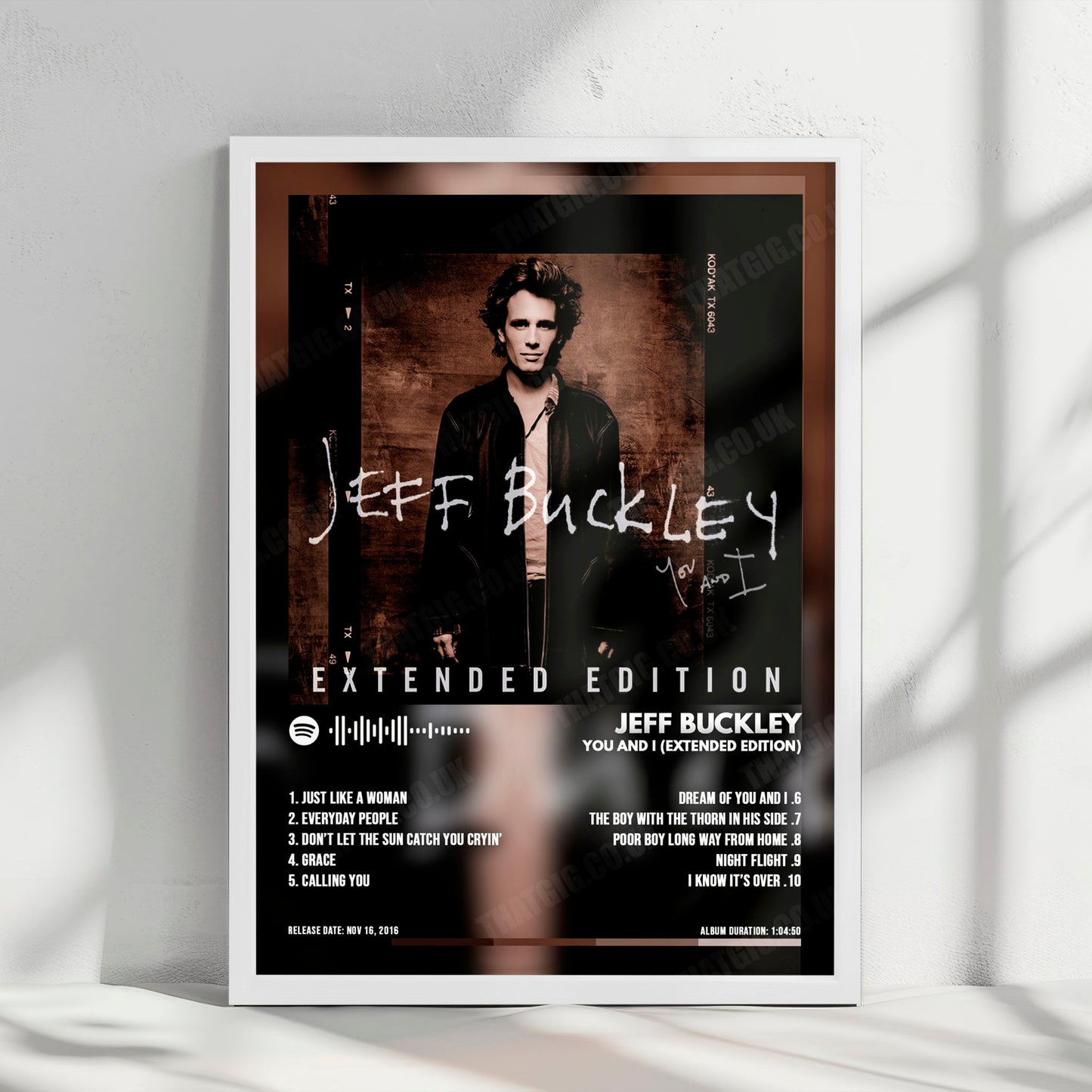 Jeff Buckley "You and I (Extended Edition)" Album Cover Poster - with Complete Tracklist