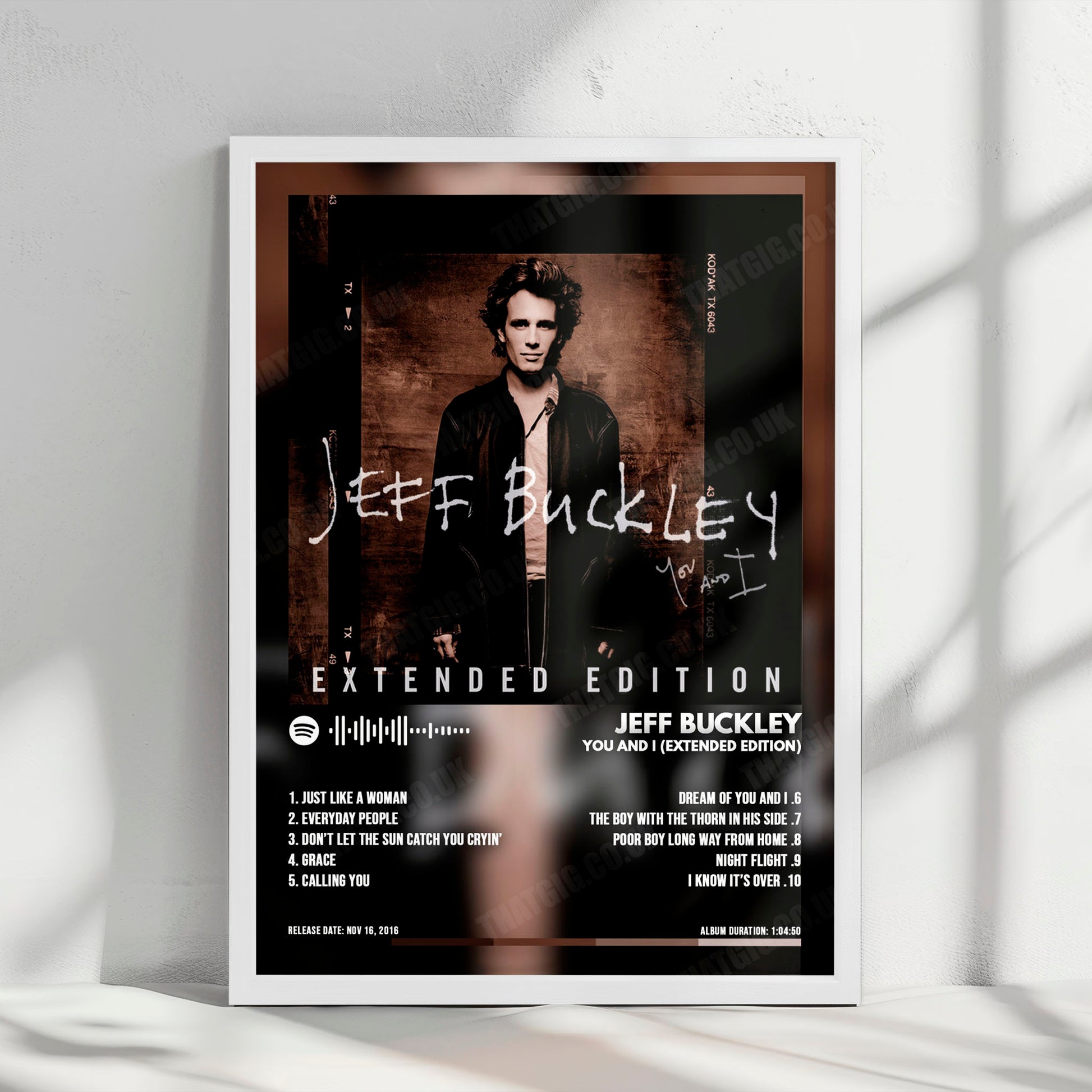 Jeff Buckley "You and I (Extended Edition)" Album Cover Poster - with Complete Tracklist