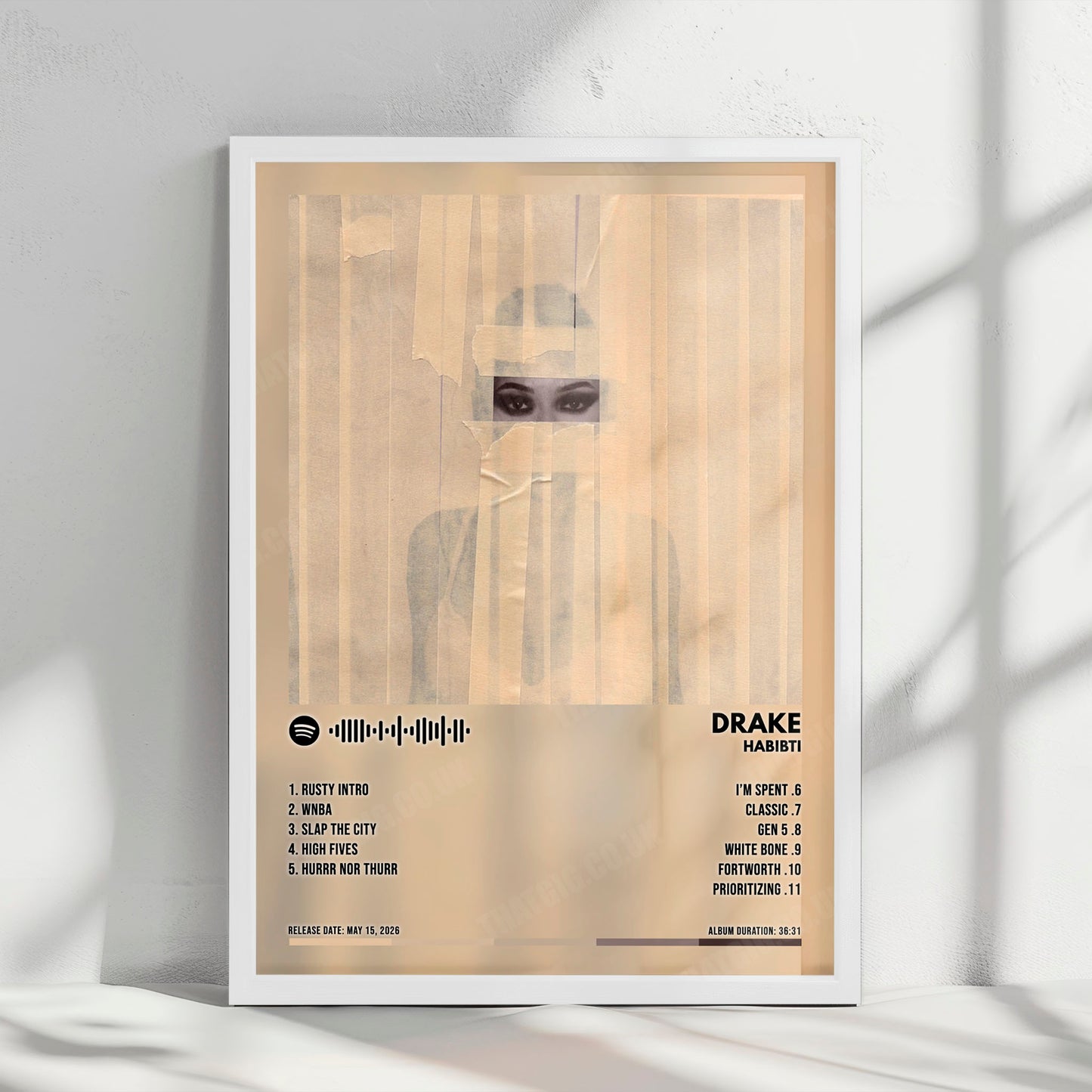 Drake "Habibti " Album Cover Poster - with Complete Tracklist