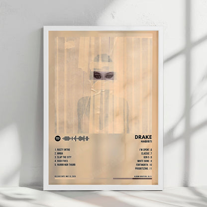 Drake "Habibti " Album Cover Poster - with Complete Tracklist