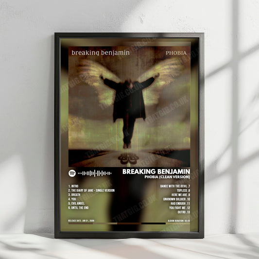 Breaking Benjamin "Phobia" Album Cover Poster - with Complete Tracklist