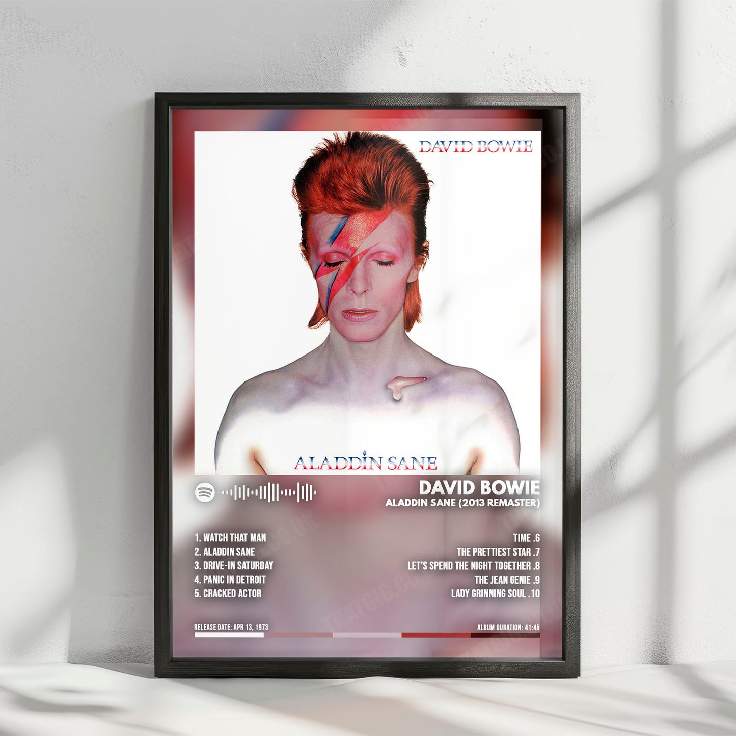 David Bowie "David Bowie" Album Cover Poster - with Complete Tracklist