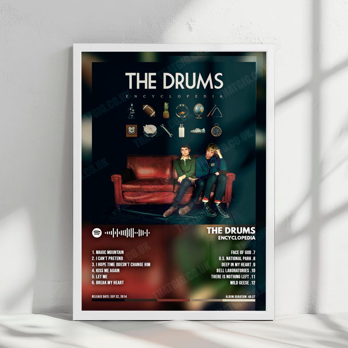 The Drums "Encyclopedia" Album Cover Poster - with Complete Tracklist