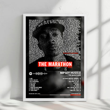 Nipsey Hussle "The Marathon" Album Cover Poster - with Complete Tracklist