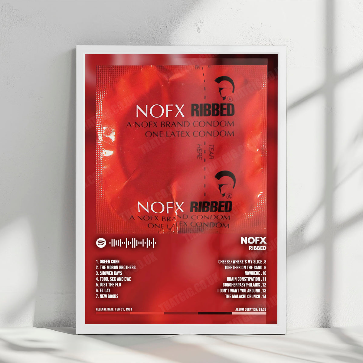 NOFX "Ribbed" Album Cover Poster - with Complete Tracklist