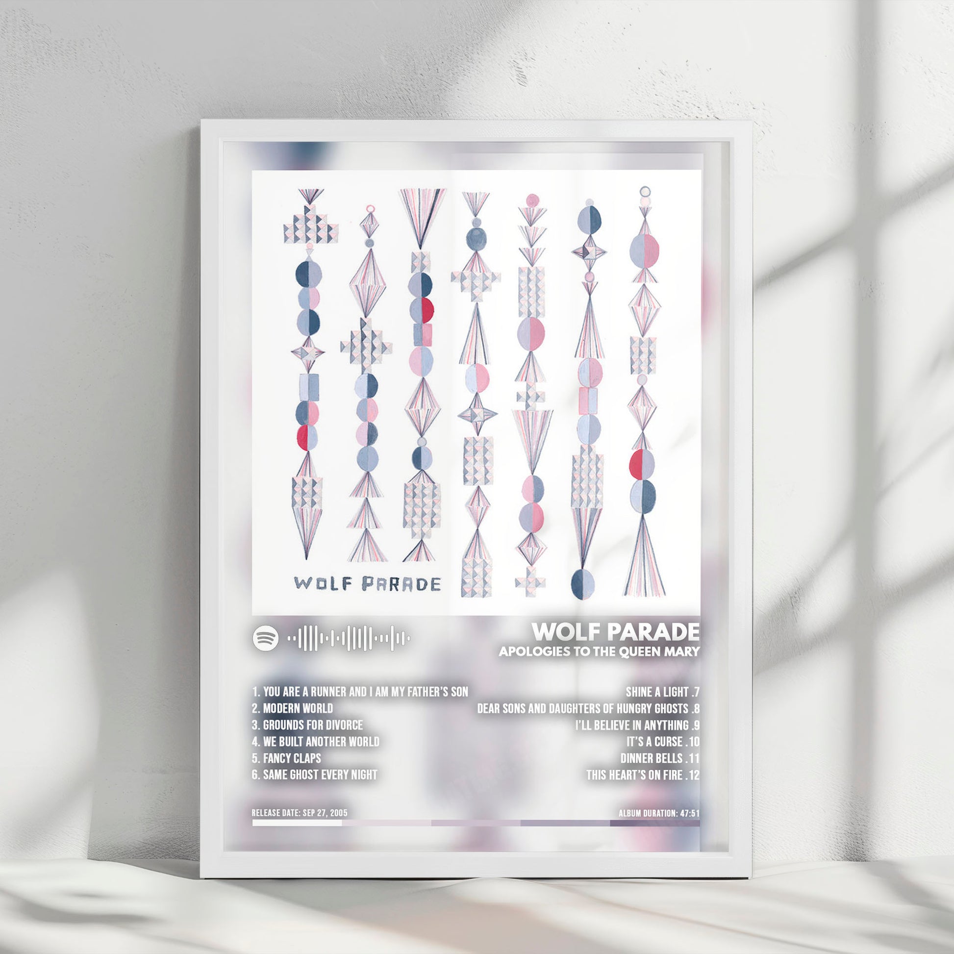 Wolf Parade "Apologies to the Queen Mary" Album Cover Poster - with Complete Tracklist