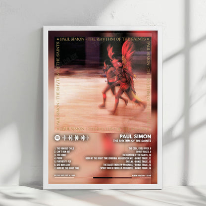 Paul Simon "The Rhythm Of The Saints" Album Cover Poster - with Complete Tracklist