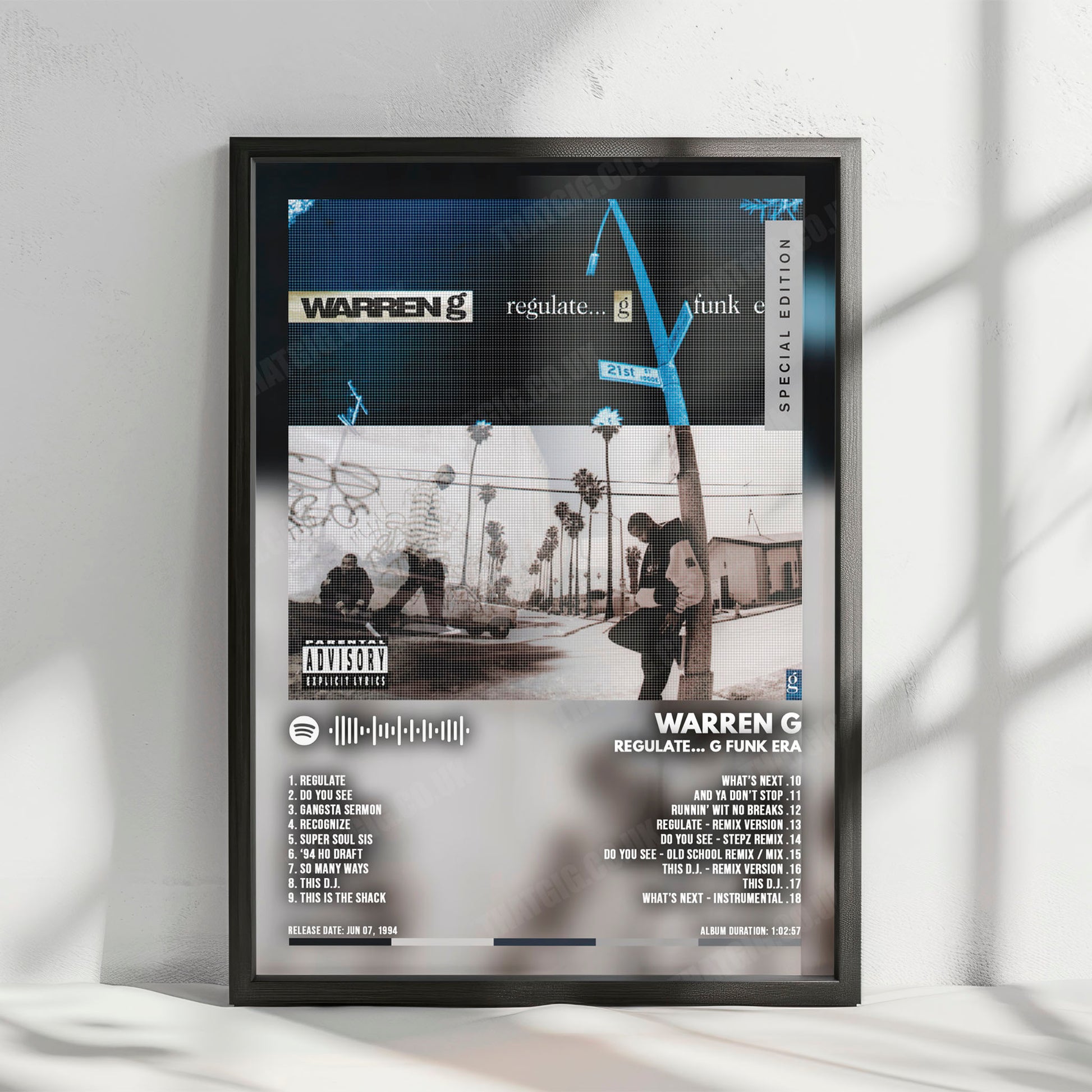 Warren G "Regulate... G Funk Era" Album Cover Poster - with Complete Tracklist