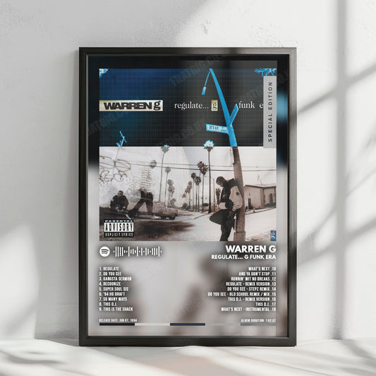 Warren G "Regulate... G Funk Era" Album Cover Poster - with Complete Tracklist