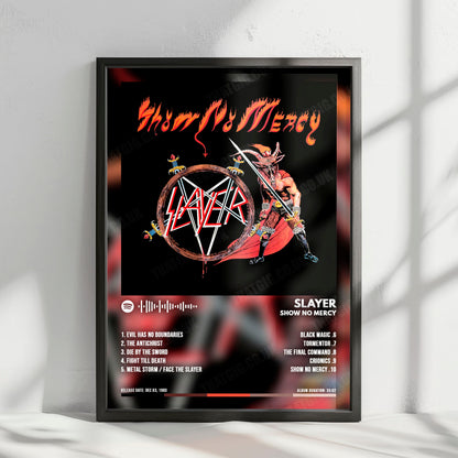 Slayer "Show No Mercy" Album Cover Poster - with Complete Tracklist