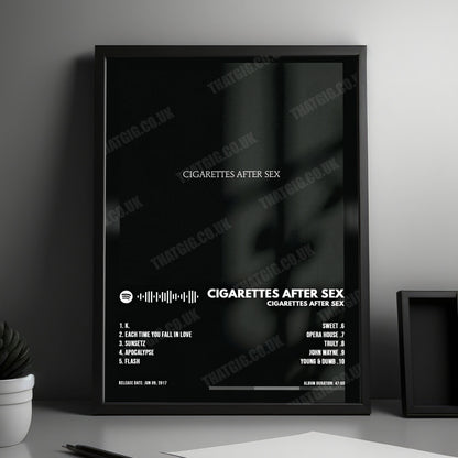 Cigarettes After Sex "Cigarettes After Sex" Album Cover Poster - with Complete Tracklist