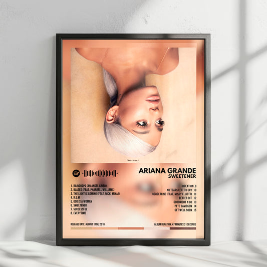 Ariana Grande "Sweetener" Album Cover Poster - with Complete Tracklist