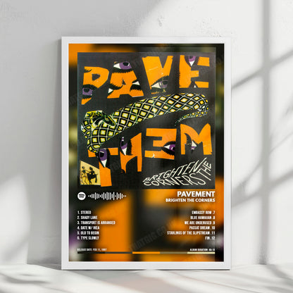 Pavement "Brighten the Corners" Album Cover Poster - with Complete Tracklist