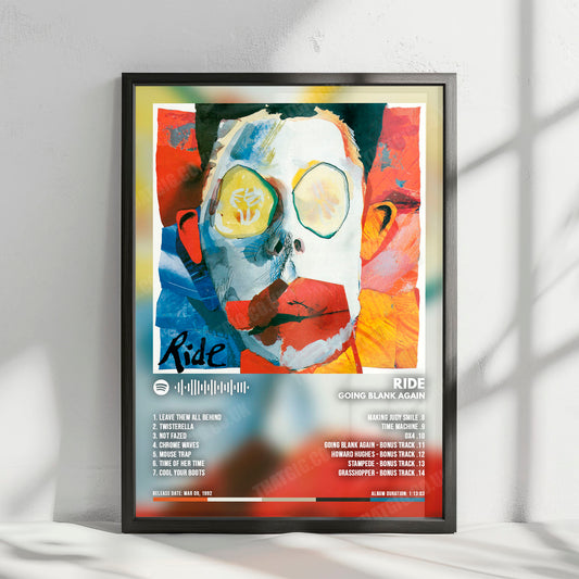 Ride "Going Blank Again" Album Cover Poster - with Complete Tracklist