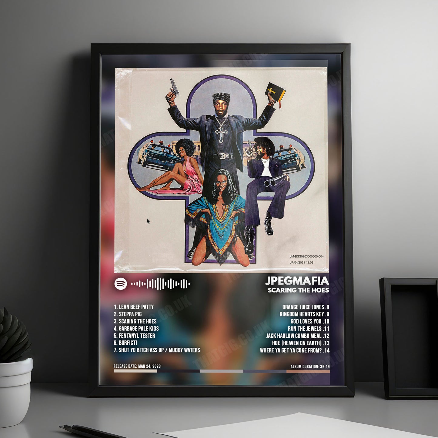 Jpegmafia "SCARING THE HOES" Album Cover Poster - with Complete Tracklist