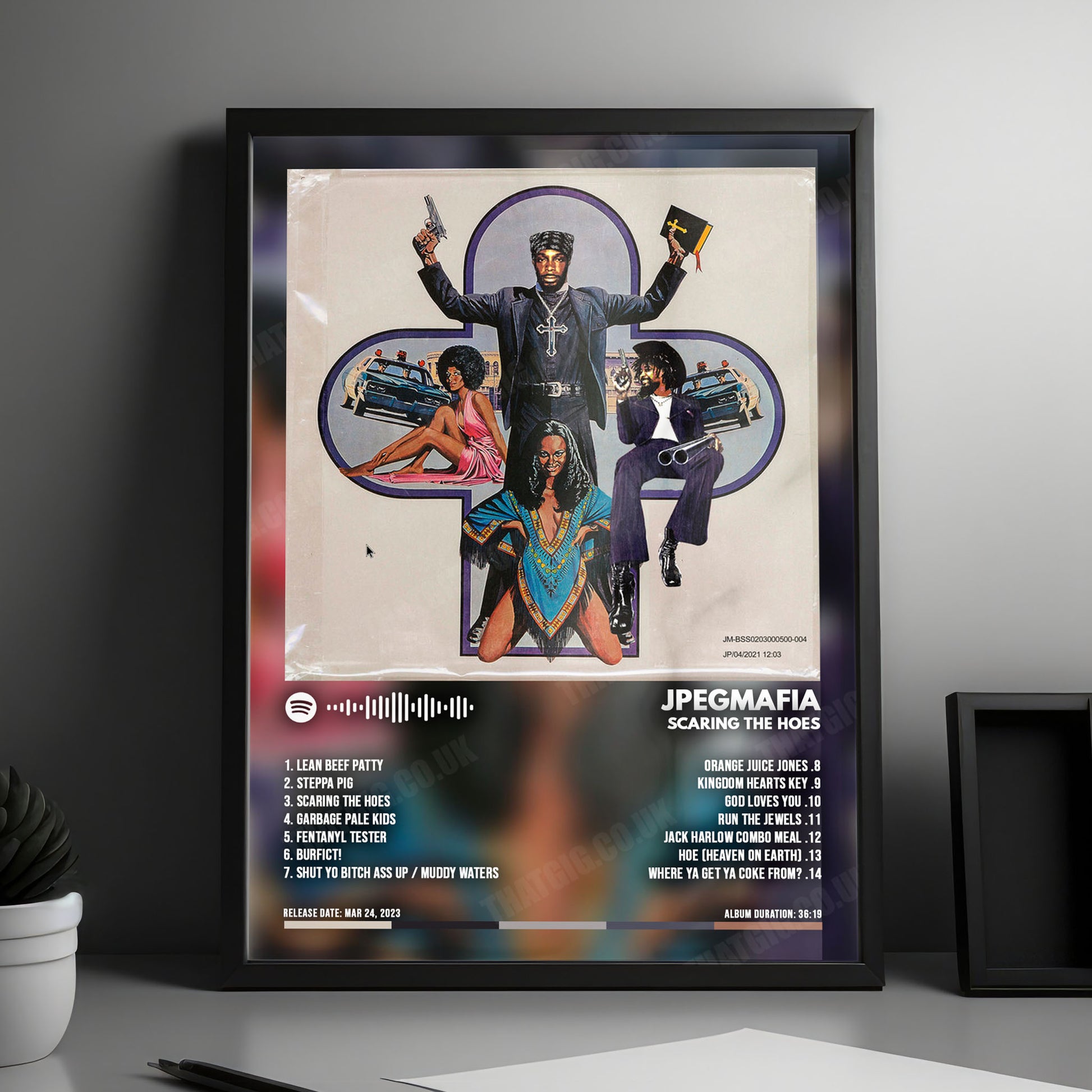 Jpegmafia "SCARING THE HOES" Album Cover Poster - with Complete Tracklist