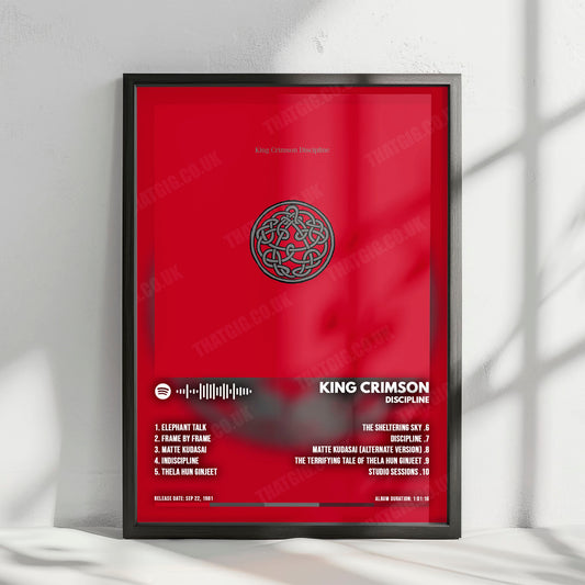 King Crimson "Discipline" Album Cover Poster - with Complete Tracklist