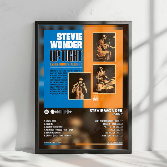 Stevie Wonder "Up-Tight" Album Cover Poster - with Complete Tracklist