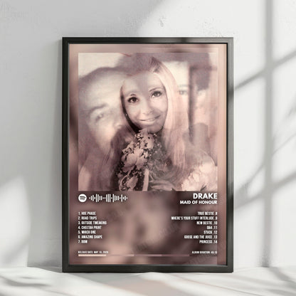 Drake "Maid of Honour " Album Cover Poster - with Complete Tracklist