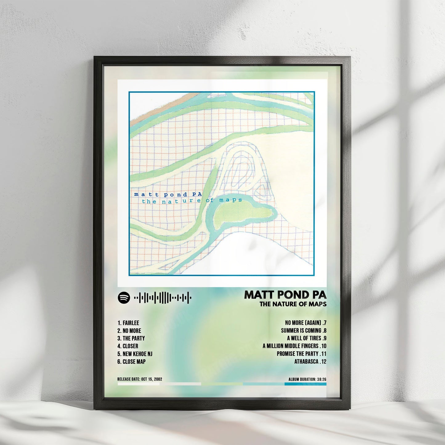 Matt Pond PA "The Nature of Maps" Album Cover Poster - with Complete Tracklist