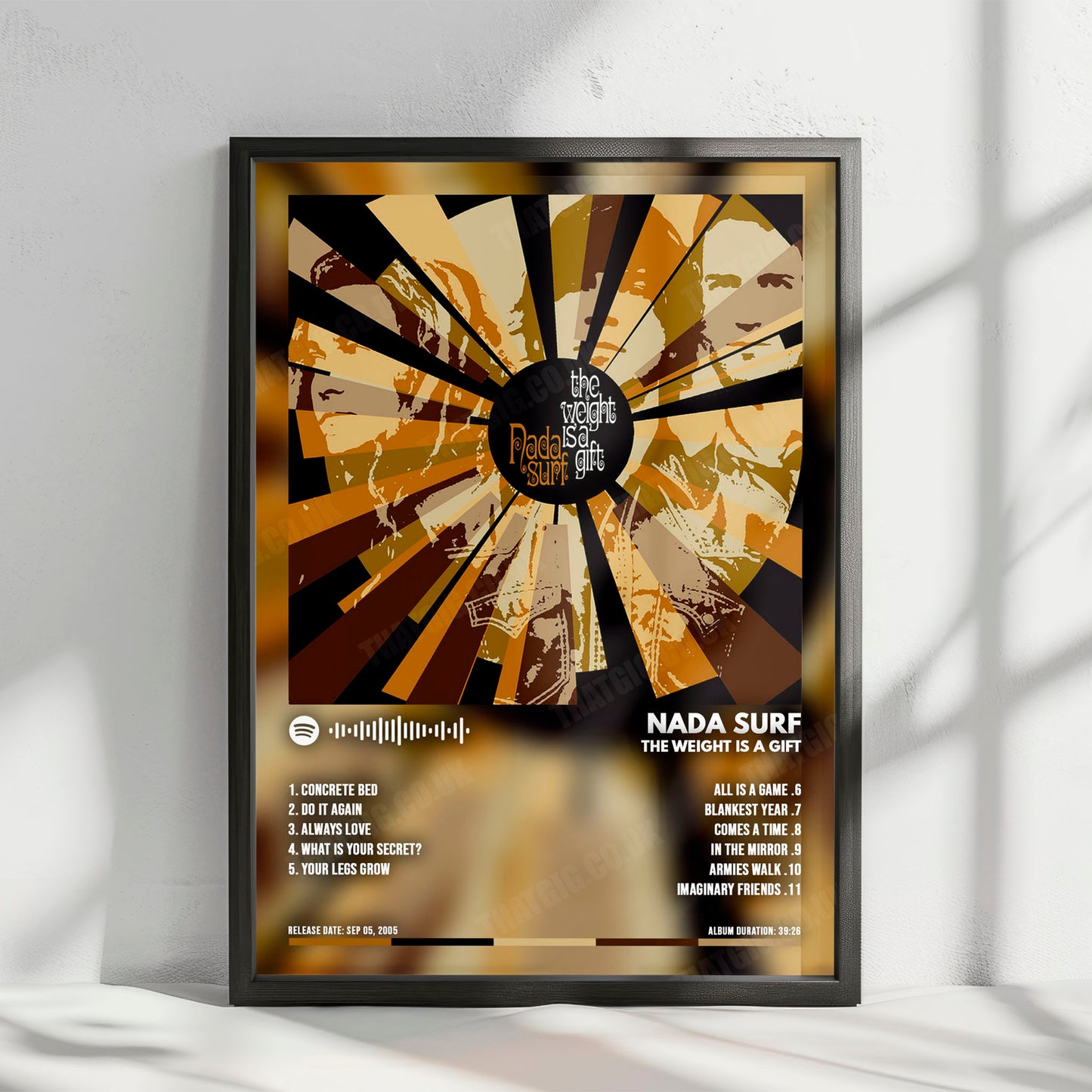 Nada Surf "The Weight Is a Gift" Album Cover Poster - with Complete Tracklist